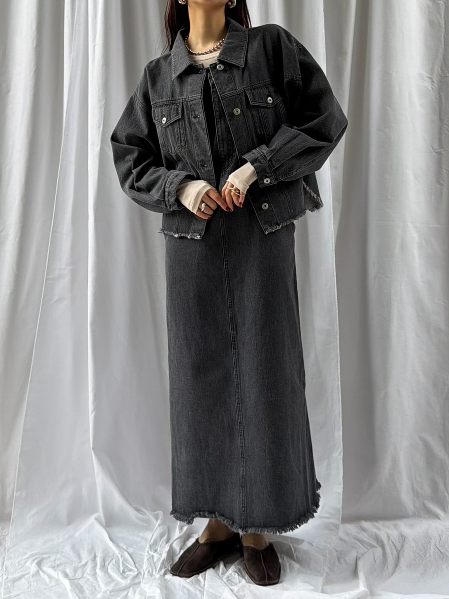 FRINGE DENIM JACKET（ﾌﾘﾝｼﾞﾃﾞﾆﾑｼﾞｬｹｯﾄ）【5513027】 | CIEL'AIR