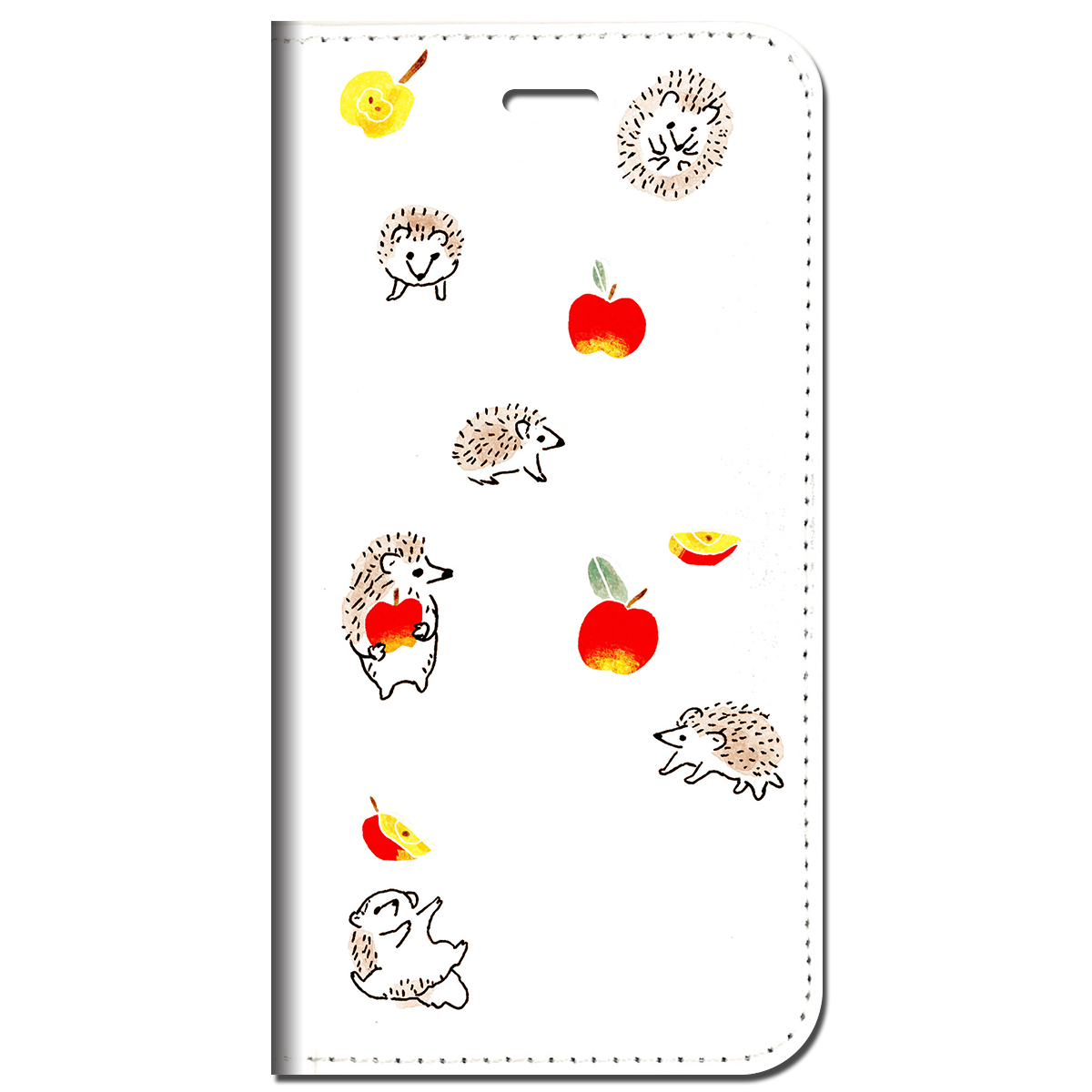 iPhone対応 スマホ 手帳型ケース ハリネズミ イラスト 動物 キュート 【iPhone17 / iPhone16 / iPhone16e / iPhoneSE 他 iPhone各機種対応】 st58