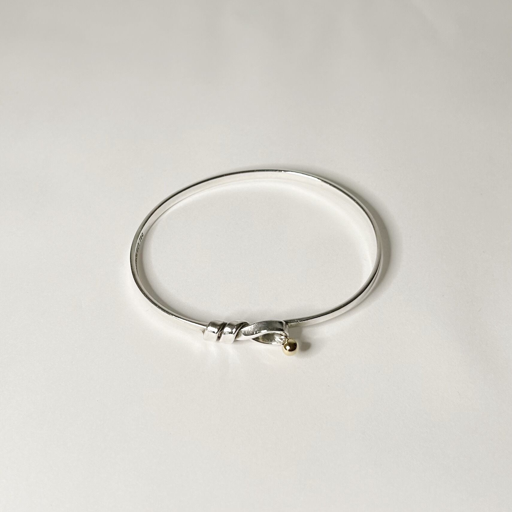 TB7054】Tiffany&Co. hook&loop bangle/silver925,K18/ティファニー 