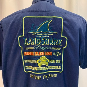 6718  Landshark Lager beer 刺繍 ワークシャツ XL