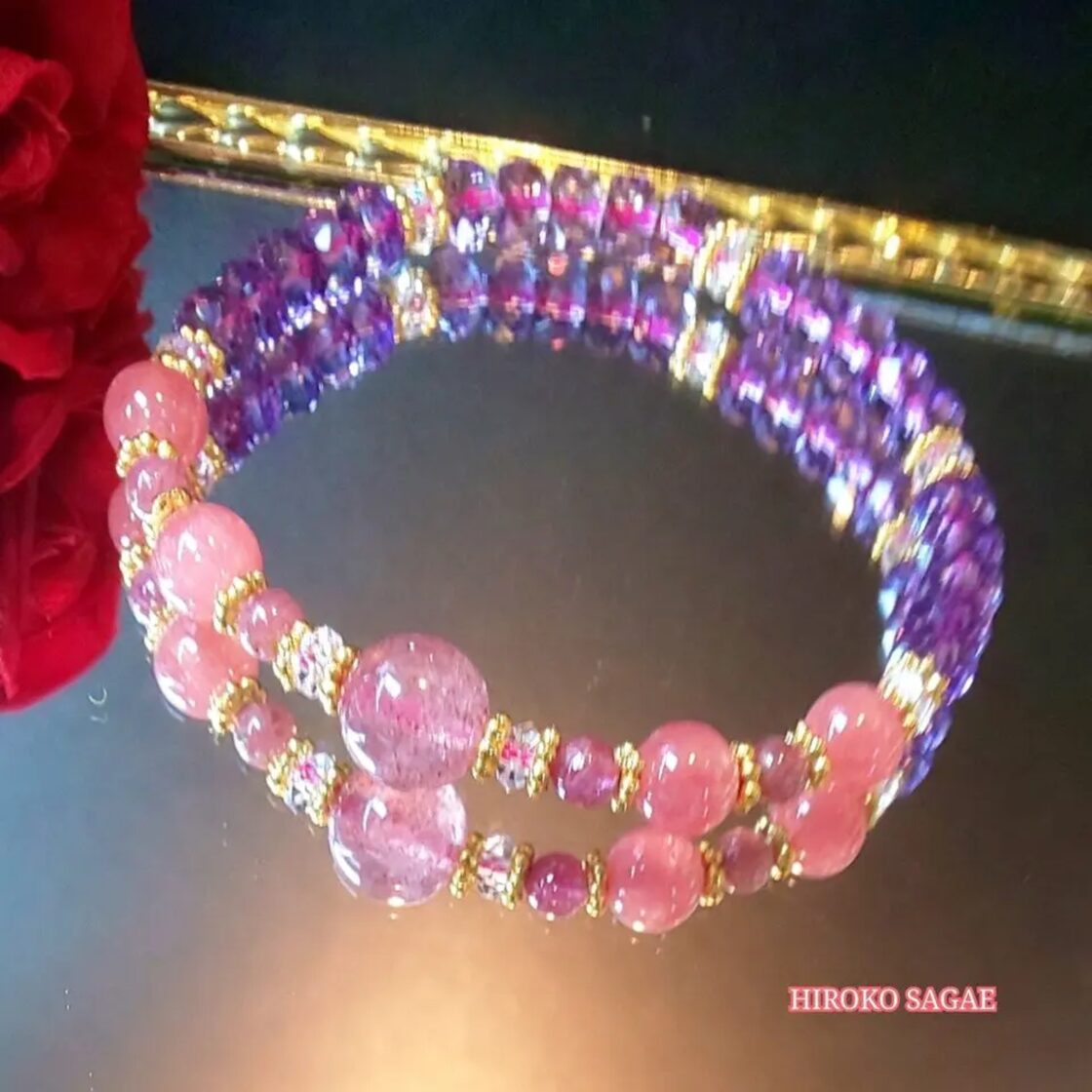 売済【相乗効果】更恋愛運向上ピンクアメジスト·ストロベリーディープ