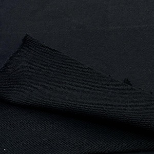 ★NY498◆3.1m◆綿 100%幅広裏毛ニット生地◆ブラック