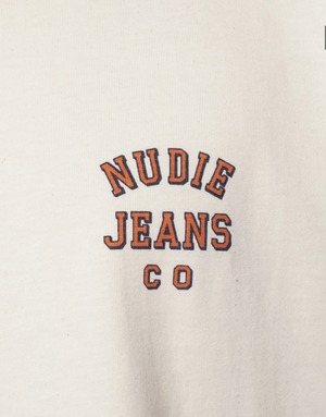 Nudie jeans 2022 ヌーディージーンズ SUMMER COLLECTION Roy Logo Tee Offwhite 半袖teeシャツ ホワイト