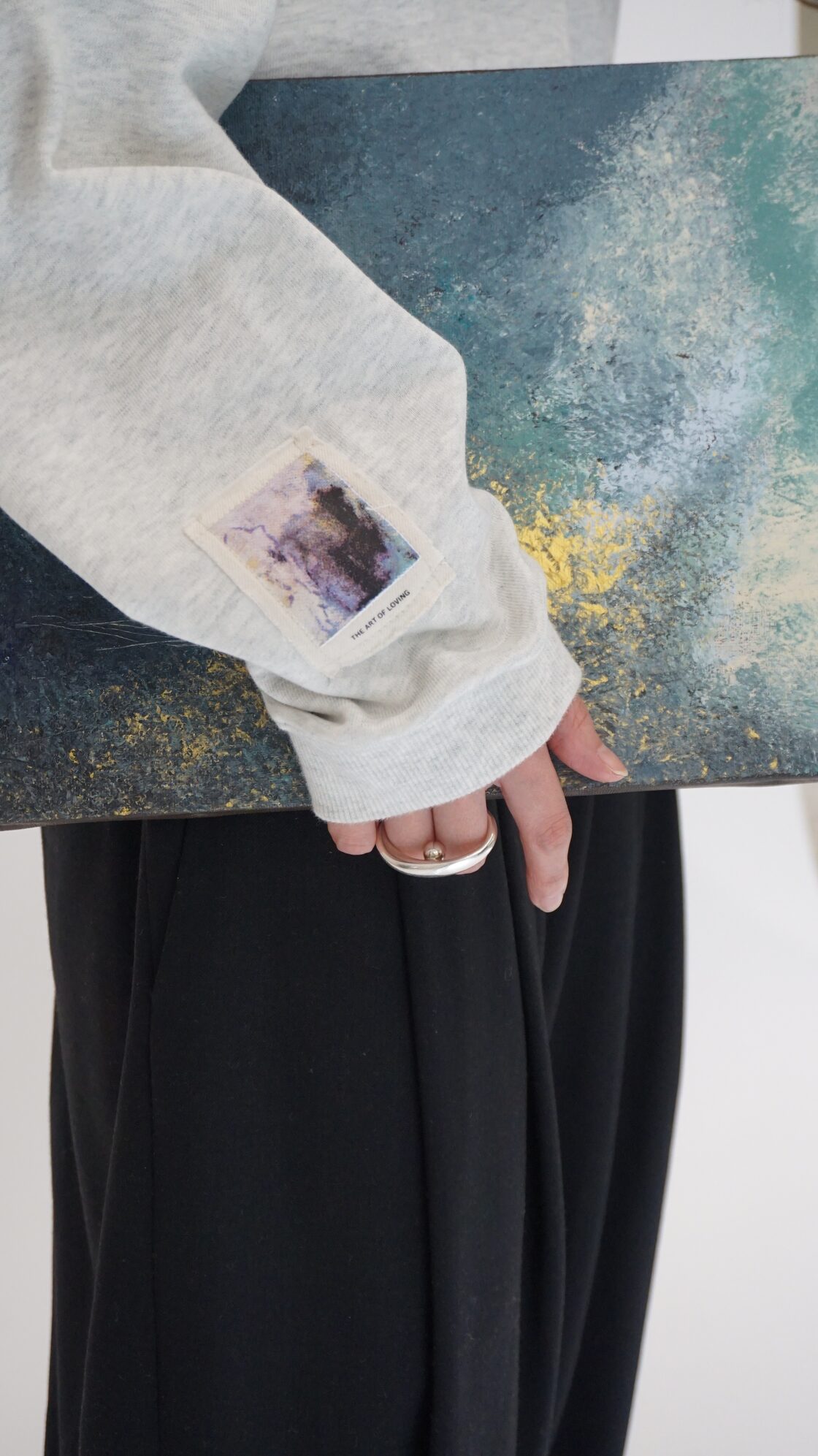 Half Zip Art Sweatshirt / M size | Pay ID 