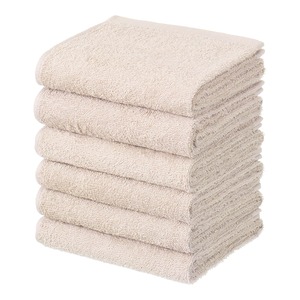 【数量限り】フェイスタオル #S103 (綿100％)(250匁)(80g) 34×86cm ホワイトゴールド (6枚入り)