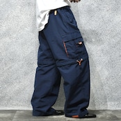 gimmick navy wide detachable nylon pants