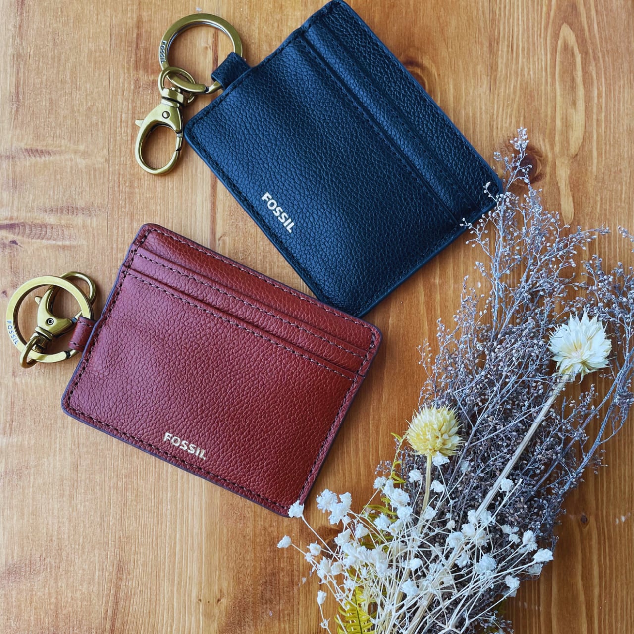 FOSSIL ブラック レザー カードケースFOSSIL(フォッシル FOSSIL ブラック レザー カードケースFOSSIL(フォッシル
