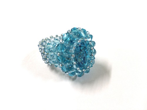 【New Color】GRAN.philosophy LUXE  Swarovsky Ring  'All Light Turquoise''