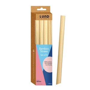 Bamboo Straws - Set of 8 x 12mm