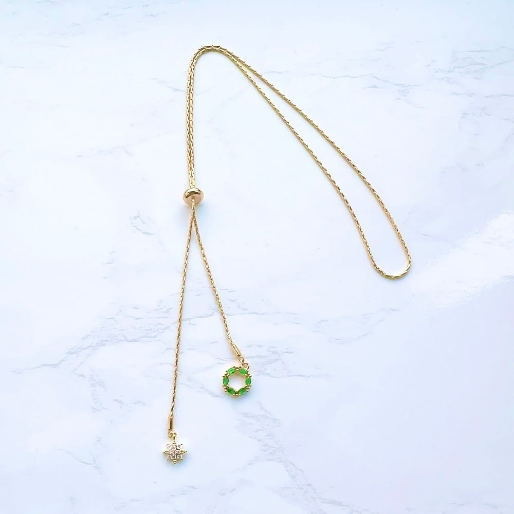 M様専用 ジルコニアチャームトップ ゴールドラリエット