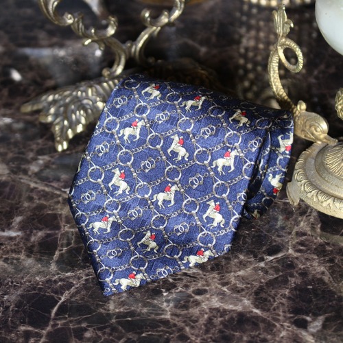 RETRO VINTAGE SCARF PATTERNED DESIGN SILK TIE/レトロ古着スカーフ柄デザインシルクネクタイ