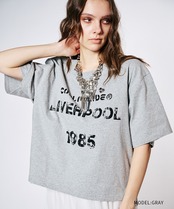 COOLAヴィンテージプリントクロップドTシャツ (GRAY)　CQ-48137