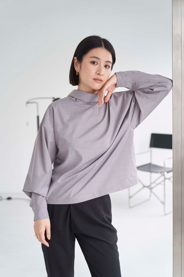 Ribbon Blouse - GRAY