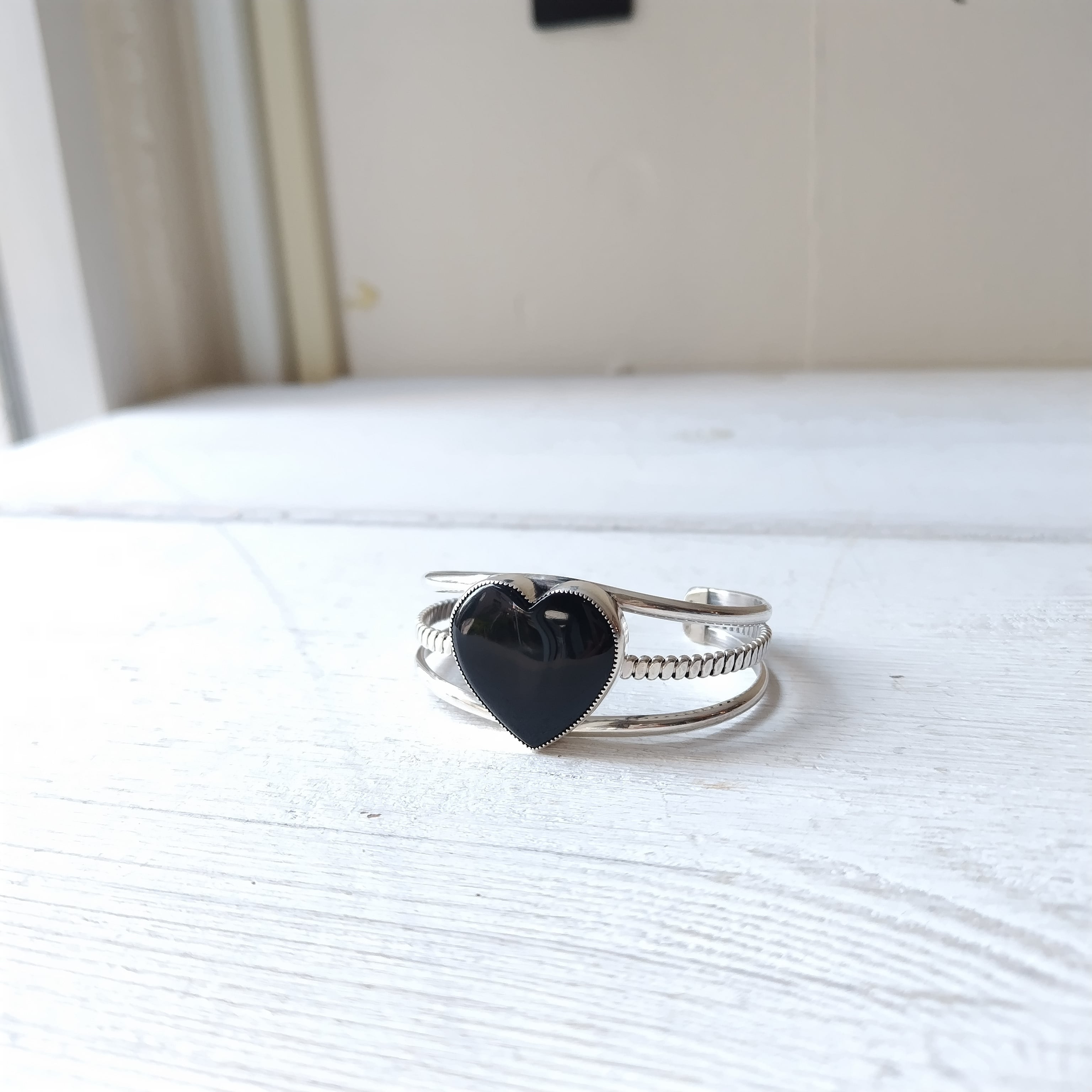 13号 ナバホ オニキス シルバーリング インディアンジュエリー