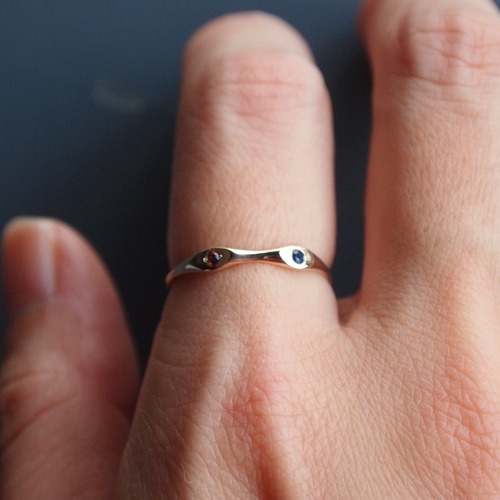 PISCES / "Amulet" Ring with Two Eyes - K10