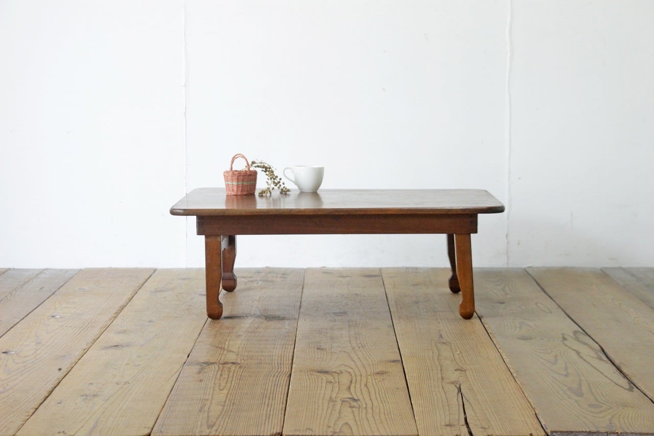 時代物 しかた ちゃぶ台 天然木総無垢材 折り畳み式 古民具 レトロ  