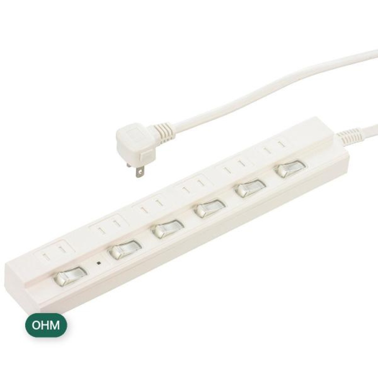【3セット】オーム電機 6口雷ガード付き節電タップ 2m HS-TPK62W-22