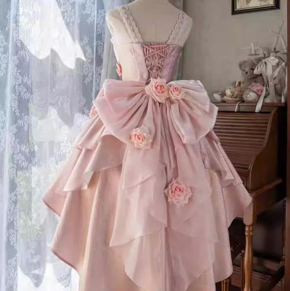 ゆめかわ♡全2カラー ローズフィッシュテールドレス wanpi53 ゆめかわ♡全2カラー ローズフィッシュテールドレス wanpi53
