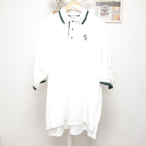 Big Silhouette Character One Point Polo Shirt White