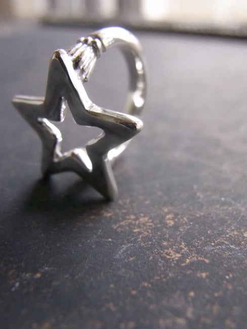 はちお♡ スターブレスレット・ピンキーリング SILVER STAR Pinky Ring／シルバースターのピンキーリング／S（小さめ