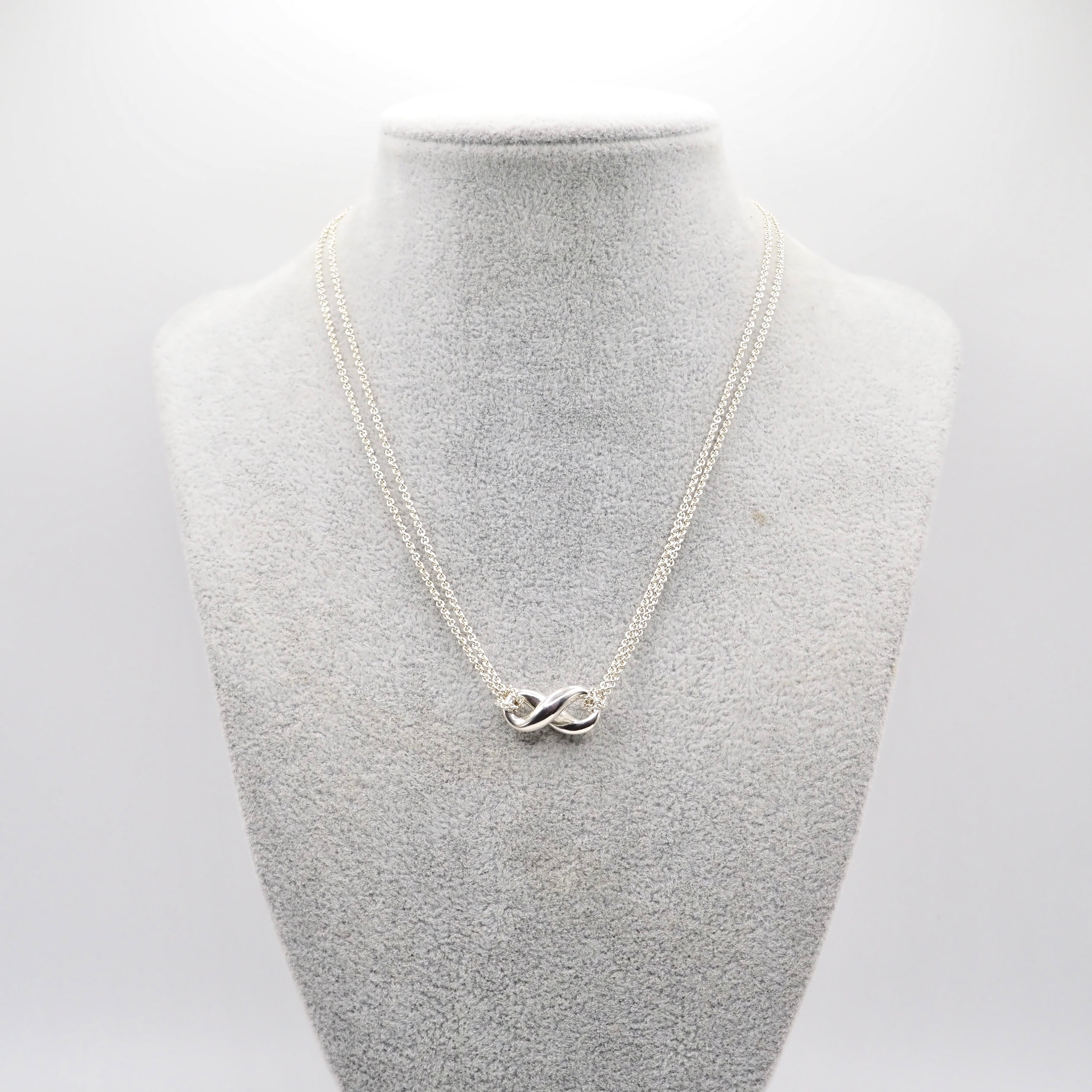 Tiffany＆Co ティファニー インフィニティ ネックレス シルバー 925 Tiffany&Co. インフィニティダブルチェーンネックレス シルバー925