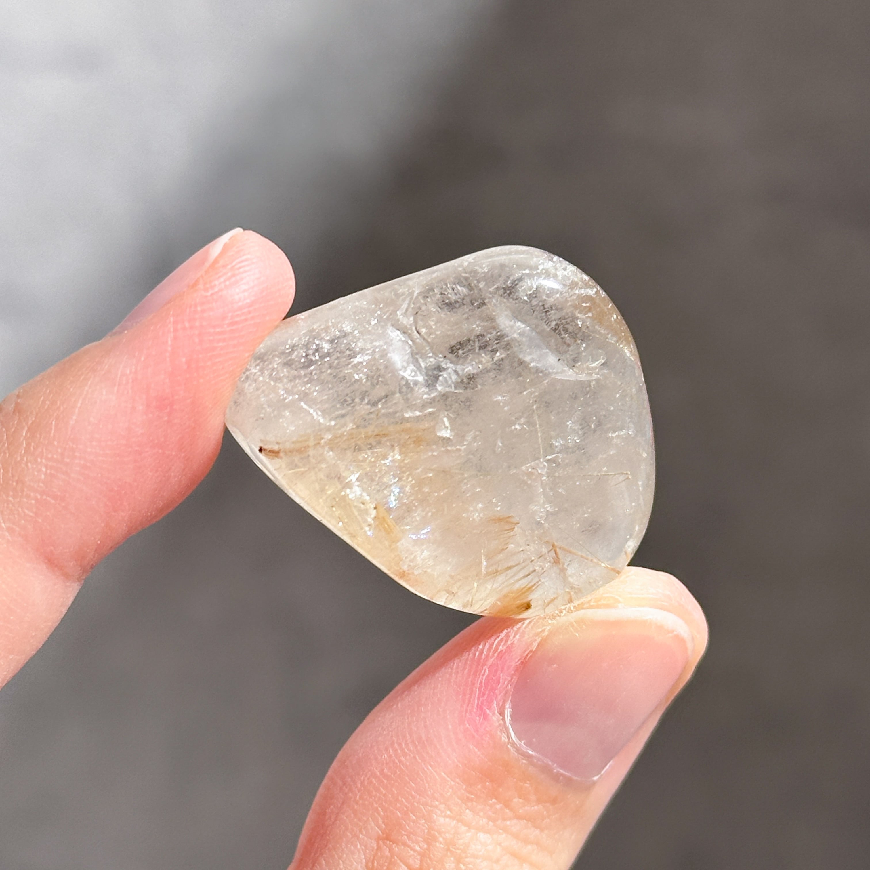 ルチルインクォーツ タンブル 82◇ Rutile in Quartz◇天然石・鉱物