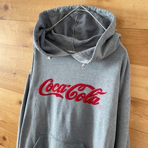 【CocaCola】コカコーラ 薄手 スウェット プルオーバー パーカー  春物 刺繍ロゴ アメリカ古着