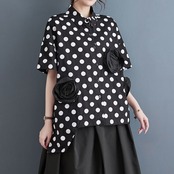 ドット&立体ローズ シャツ 30059