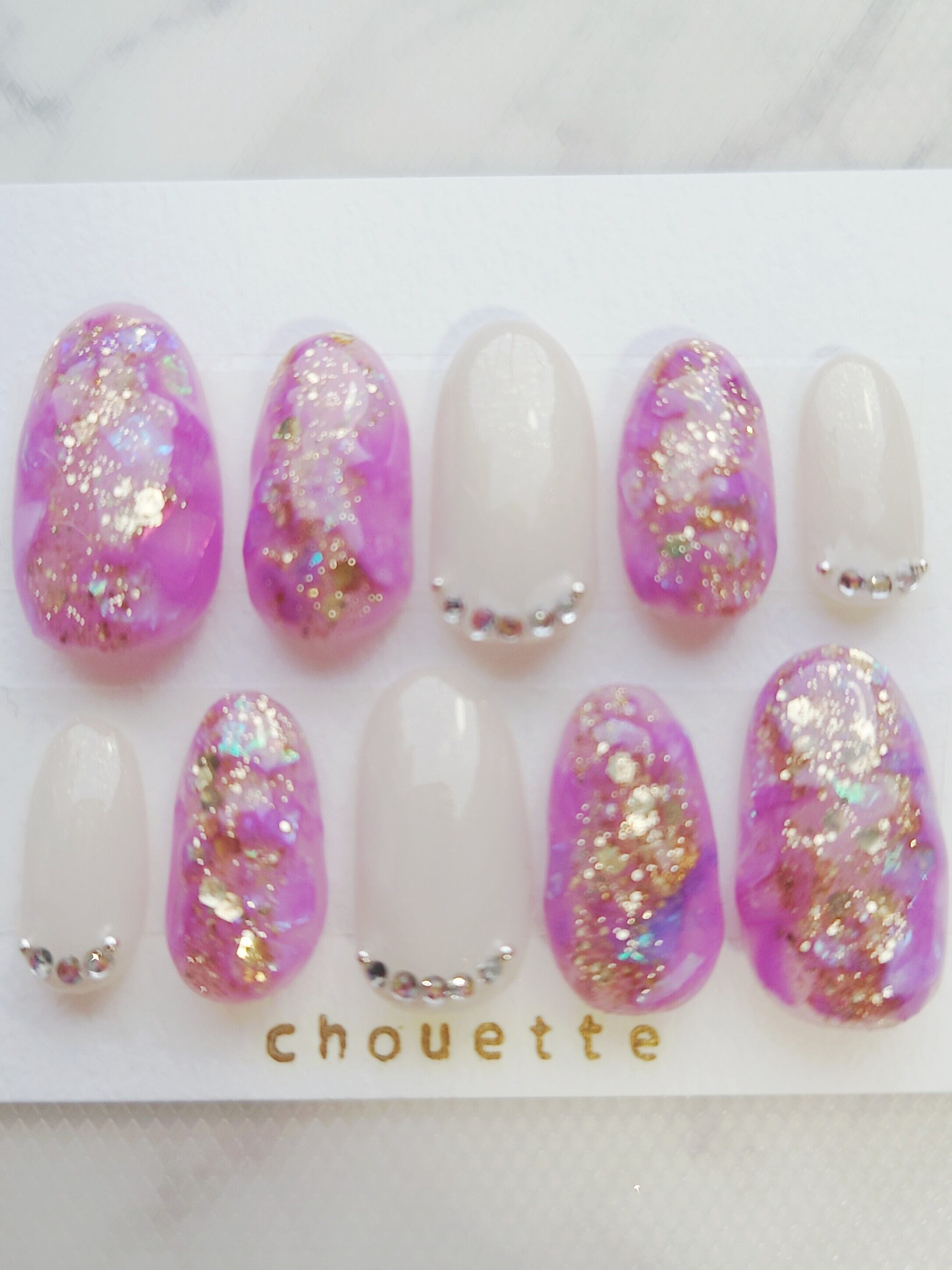 ネイルチップつけ爪 キラキラ ニュアンスアート ワンホン韓国量産型  