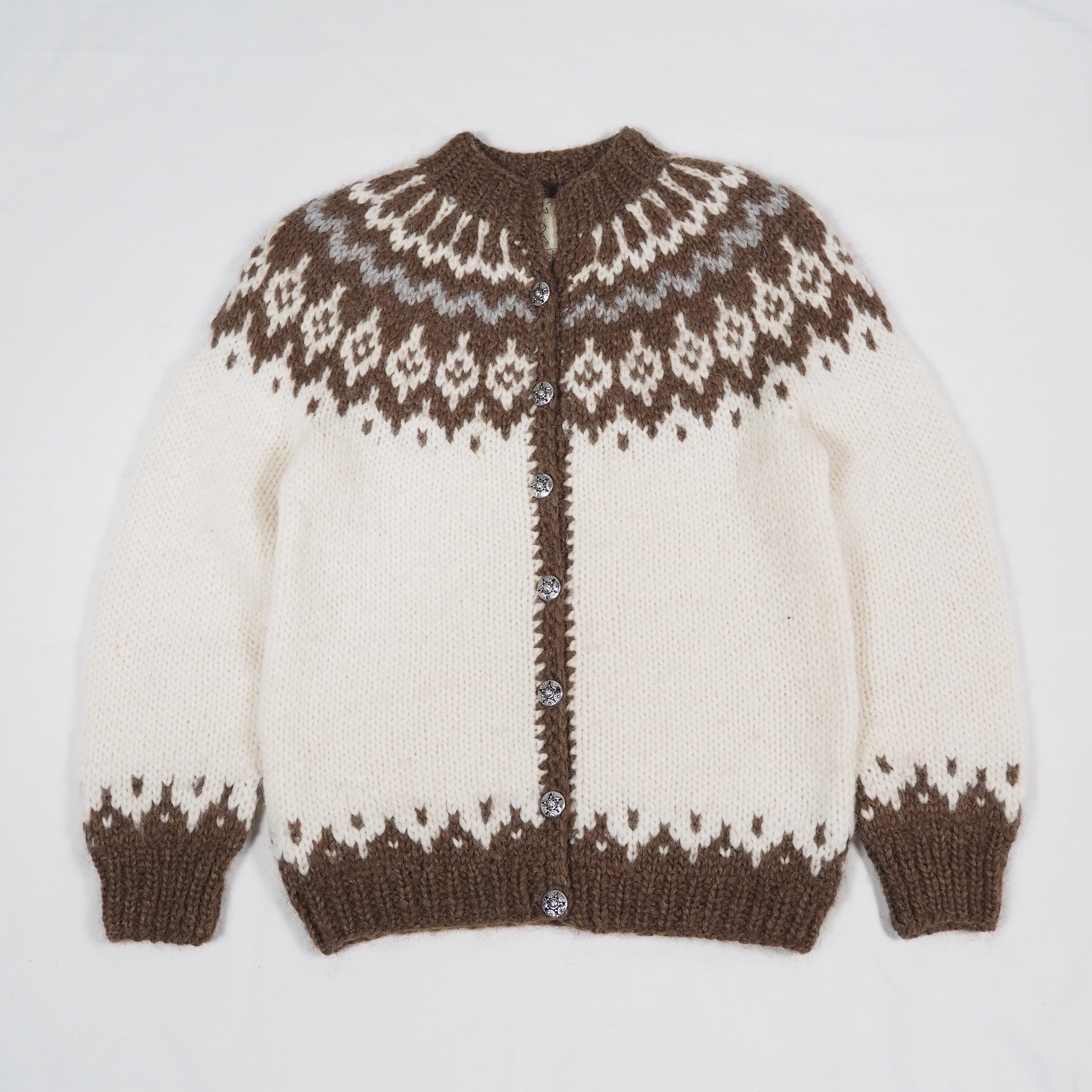 Hilda Nordic wool knit cardigan W-M ICELAND製 80’s ノルディック柄 ニットカーディガン