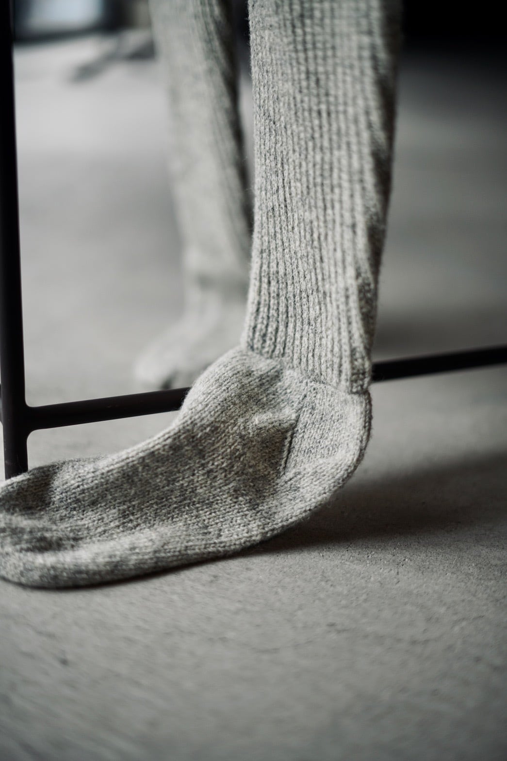 FUMIKA_UCHIDA / SHETLAND RIB STITCH TIGHT-HIGH SOCKS ( IVORY ,TOP