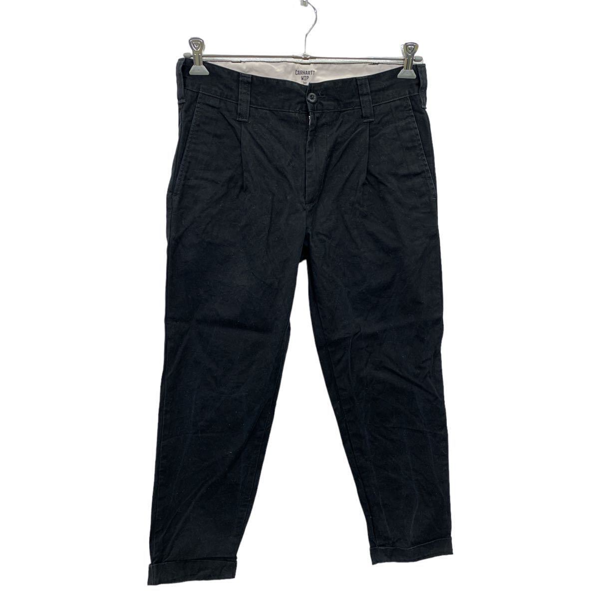 Carhartt ワークパンツ W30 カーハート ブラック ロゴ 古着卸 アメリカ