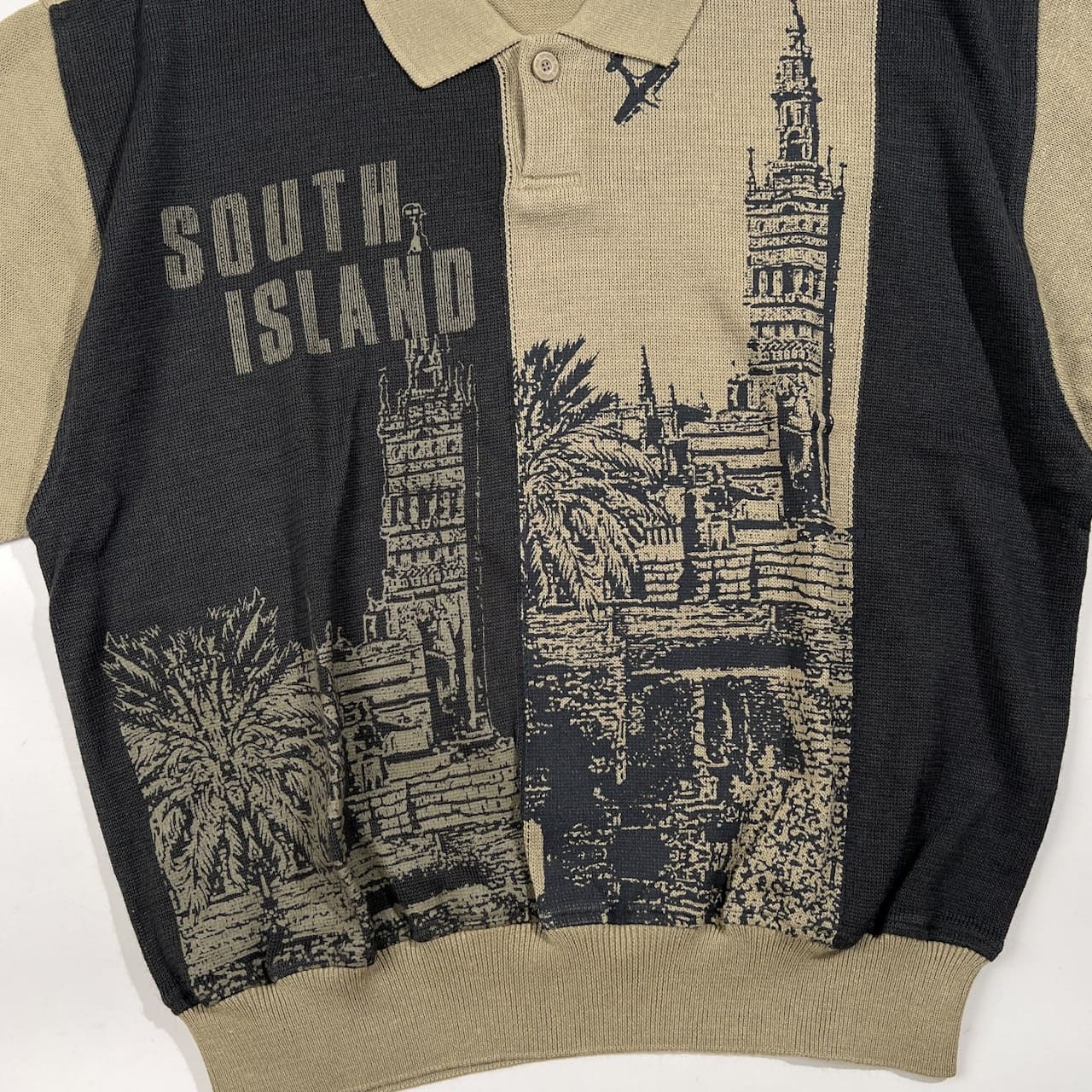 PIA SPORTS ピアスポーツ プリント 半袖 リネンニット ポロシャツ サイズ 5 /メンズ/ライカ/日本製