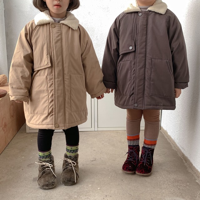 男女兼用 ベビー キッズ 子供 綿入れ コート アウター 冬 おしゃれ 80 130 Dyh海外子供用品