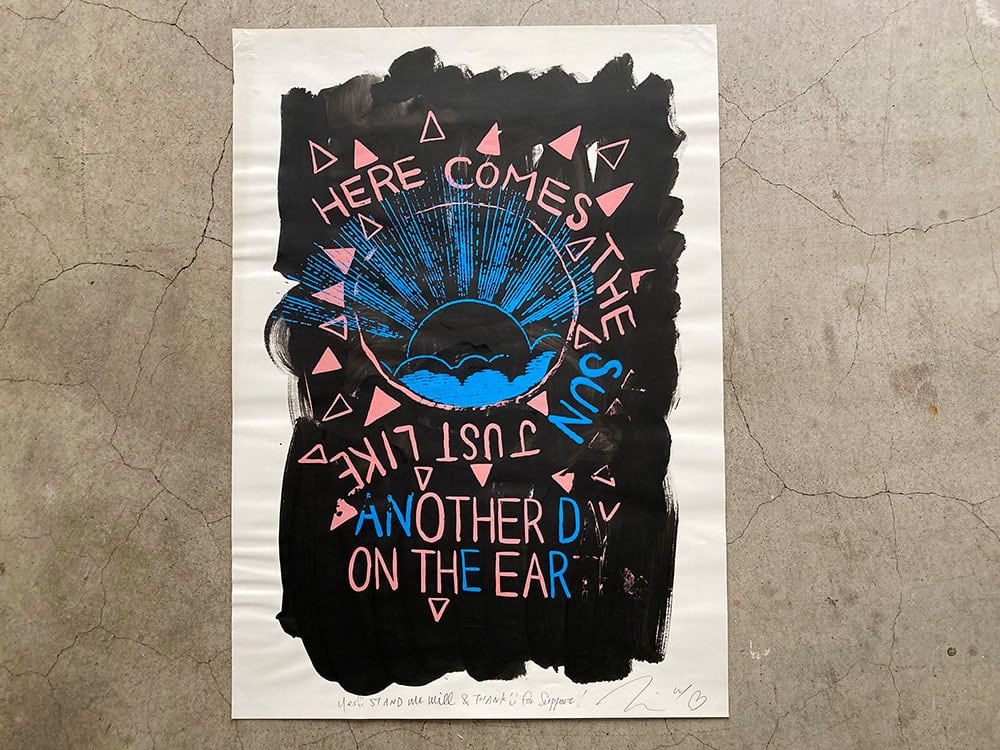 カザマナオミ｜シルクスクリーン・プリント「HERE COMES THE SUN