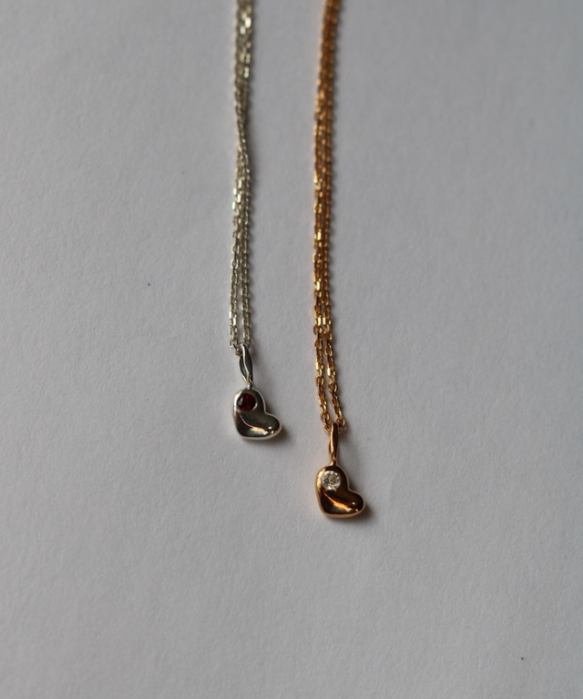 Lumière Heart Necklace(ガーネット)silver / gold