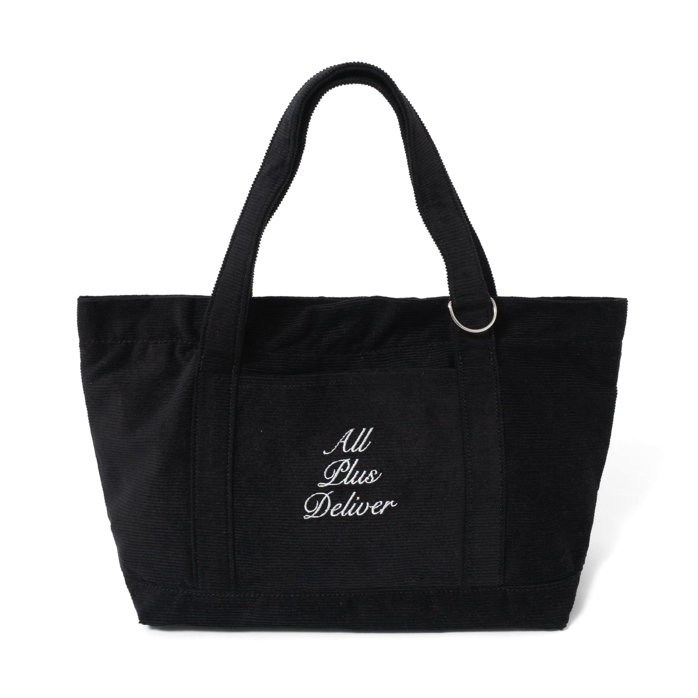APD CORDUROY LOGO HAND BAG / BLACK