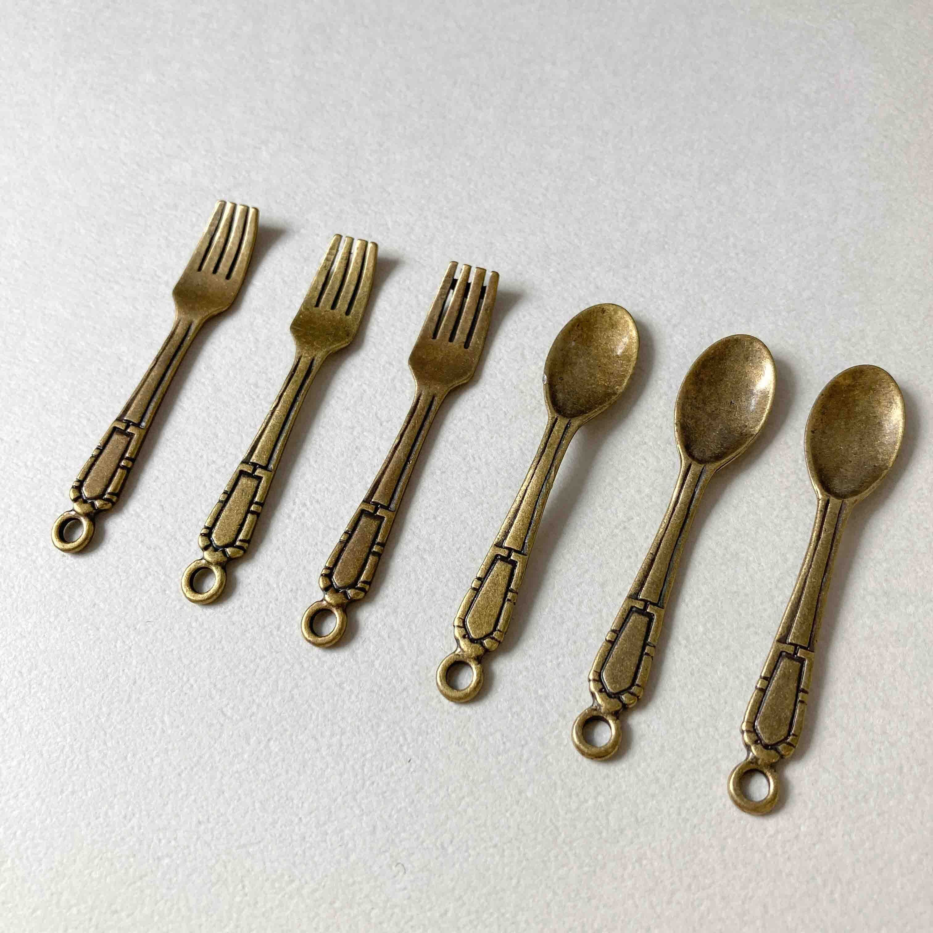 アンティーク風 ミニカトラリーチャーム | Dua-アクセサリーパーツショップ