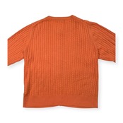 CROCODILE クロコダイル ケーブル編み コットン ニット カーディガン サイズ L /レディース/オレンジ系