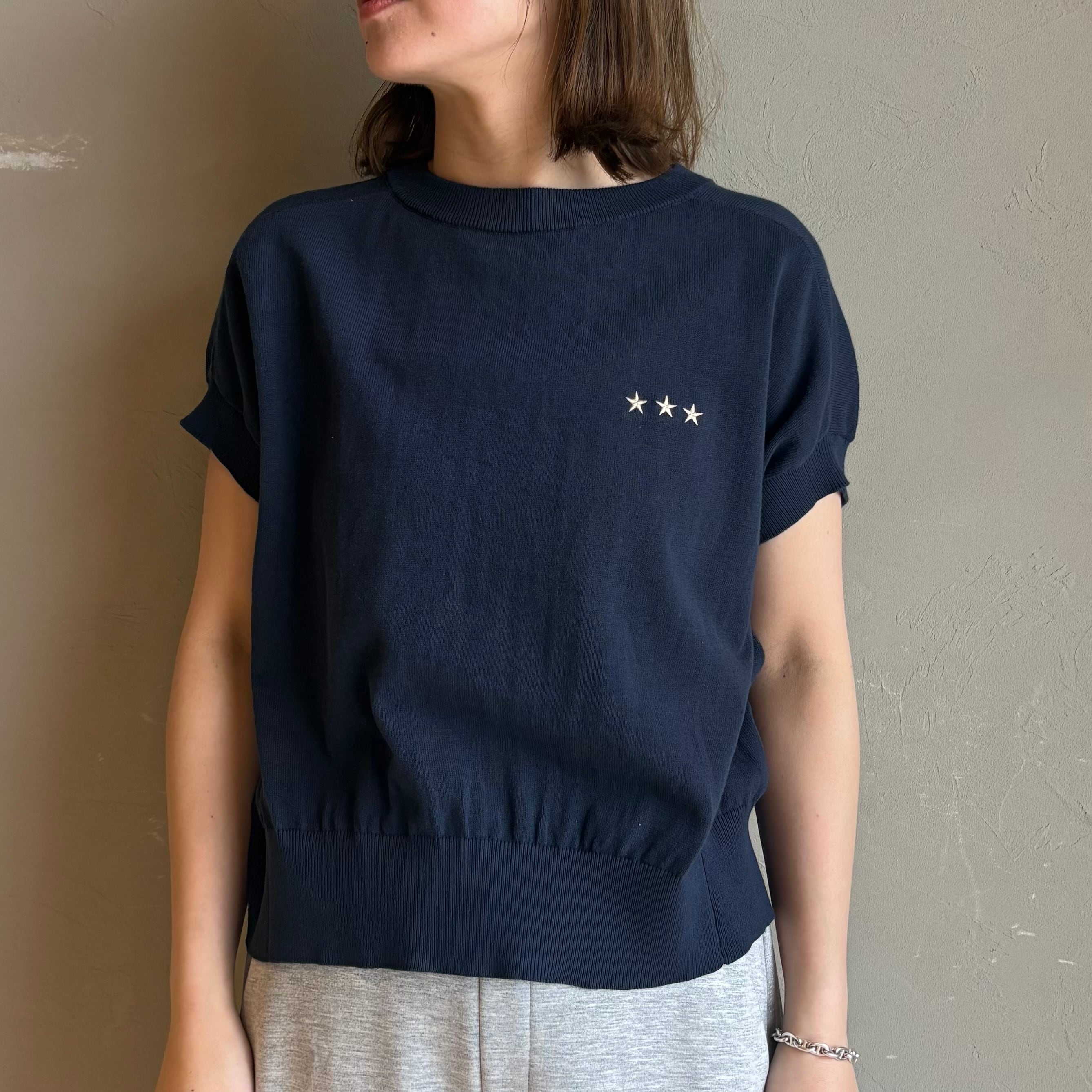 【 QTUME 】サマーニットスターTシャツ