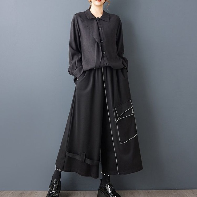 RELAXED HIGH WAIST WIDE LEG CROPPED PANTS M-18620