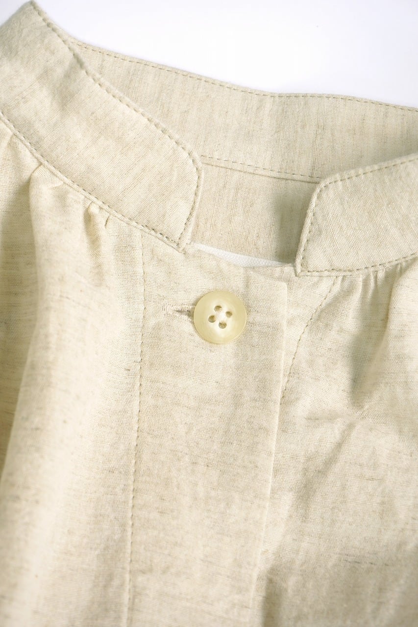 Cotton Linen Fly-Front Blouse