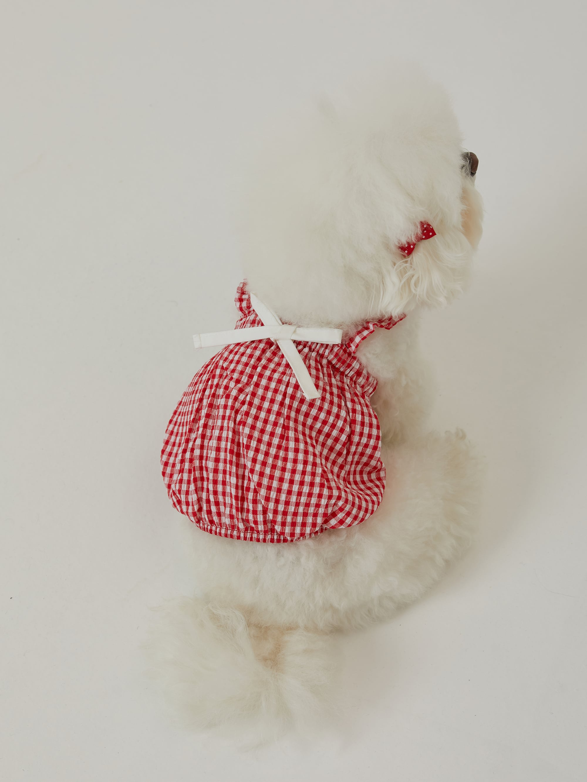 L/即納【Sallys】Sweet balloon top (Red check)