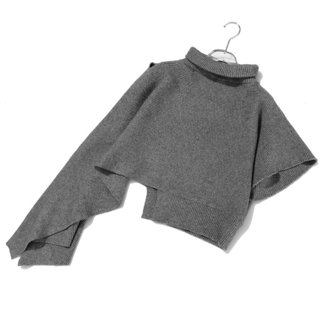 Asymmetry shawl sweater【2color】 C0380