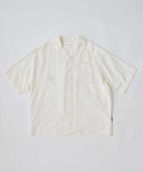 ADAM PATEK tiger embroidery short sleeve shirt (WHT) AP2615033