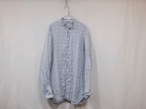 TENDER Co.” TYPE WS420 WEAVER’S STOCK LONG SLEEVE TAIL SHIRT CORNFLOWER CHECK “