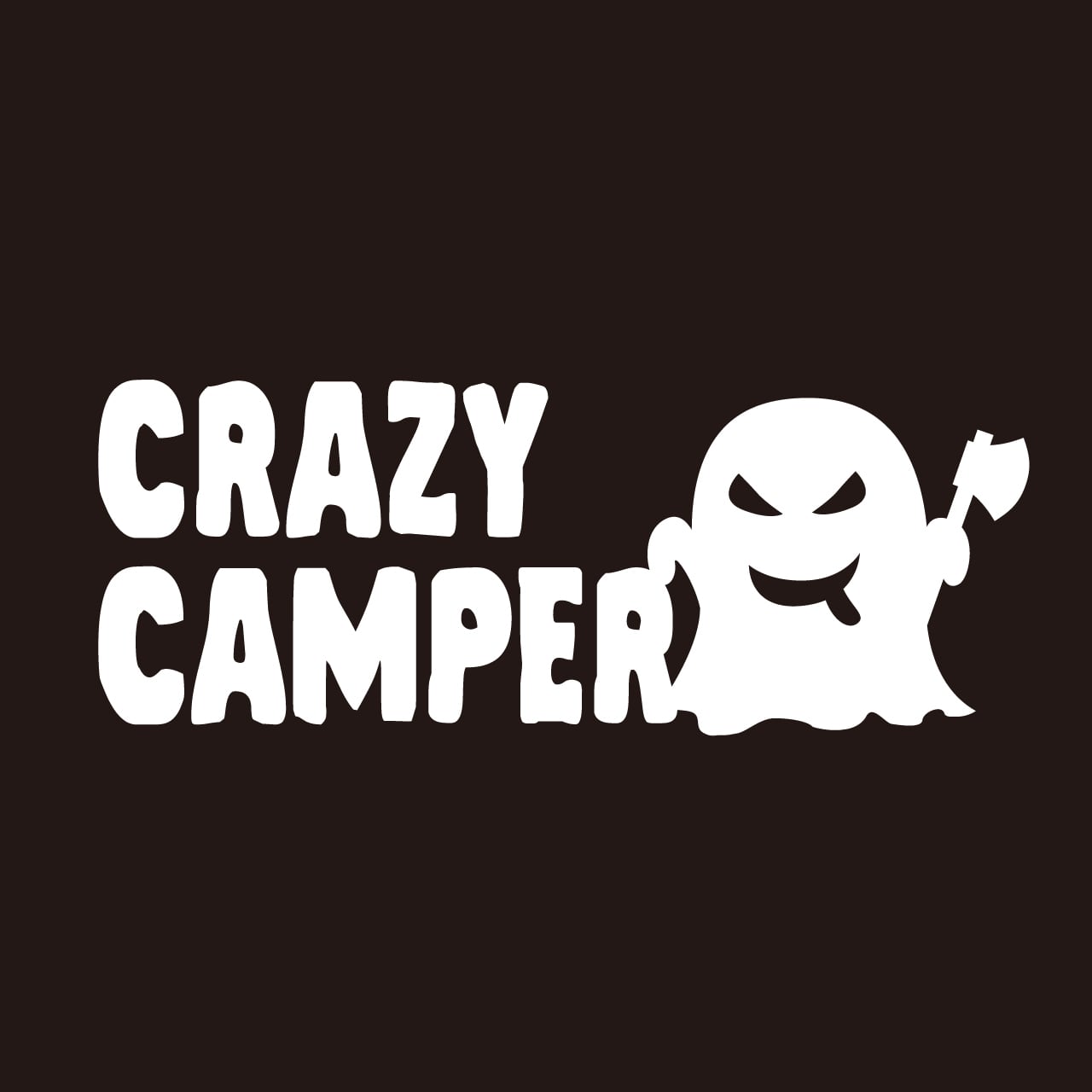 キャンプギア ステッカー 屋外用 防水 CRAZY CAMPER ゴースト 転写