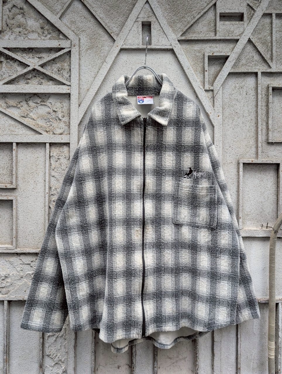 "ZIP UP CHECK SHIRT"