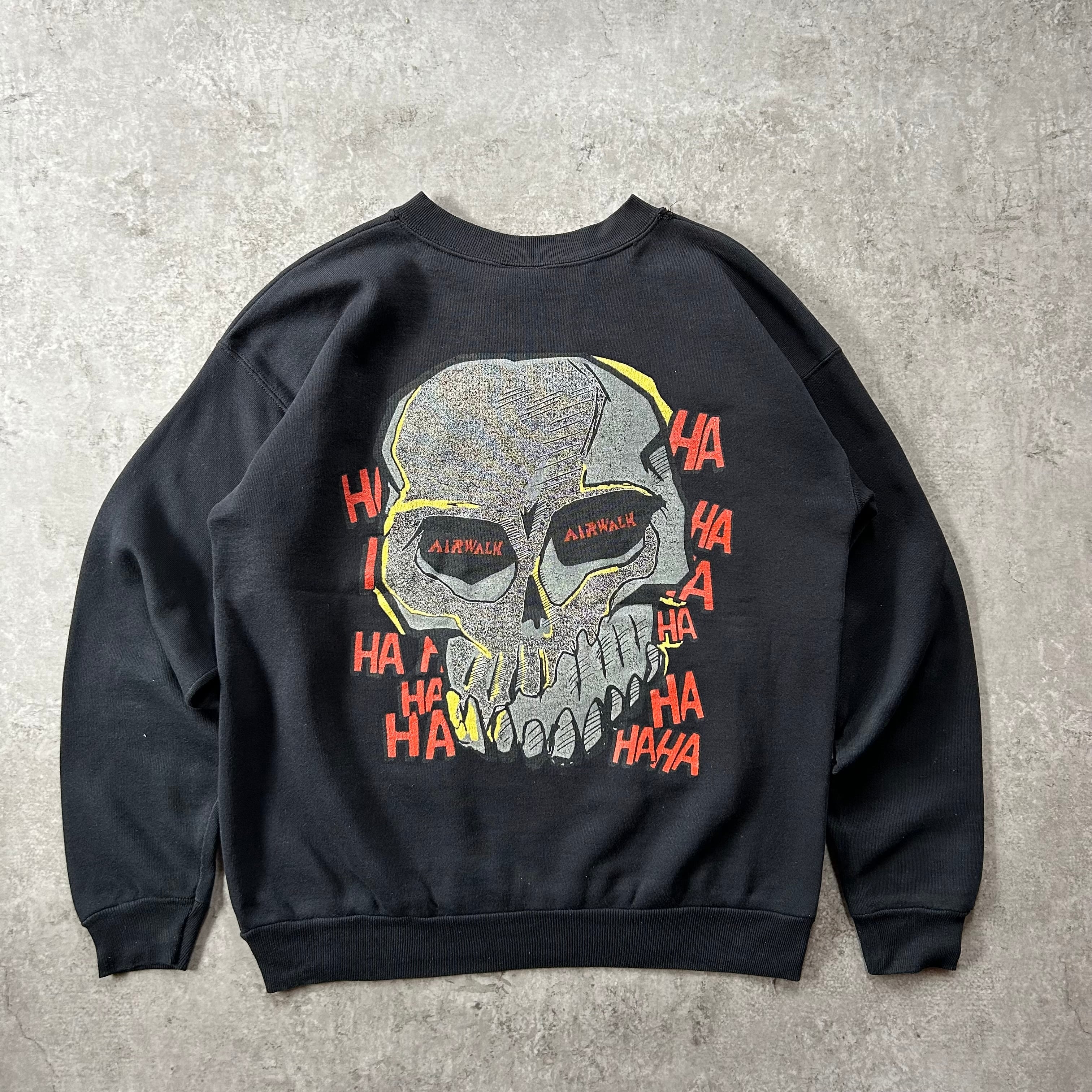 90s AIR WALK エアウォーク スウェット USA製 ブラック スカル 90s AIR WALK エアウォーク スウェット USA製 ブラック スカル | 東京