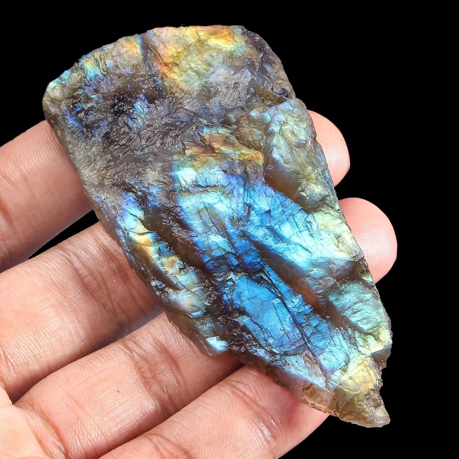 ラブラドライト 天然石 天然 クリスタル 50g ブルー 置物 オブジェ